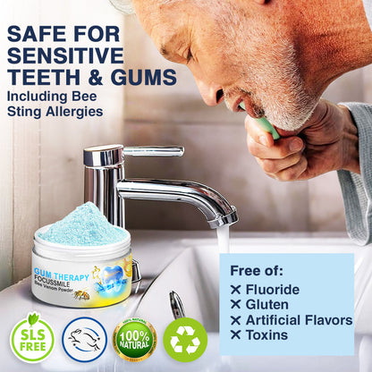 Official Store🥇Furzero™ Focussmile Bee Venom Treatment Oral Powder 🦷 (🇺🇸 FDA-Certified) (Treats periodontitis and mouth ulcers, prevents loose tooth & bleeding gums, and repairs gum recession)