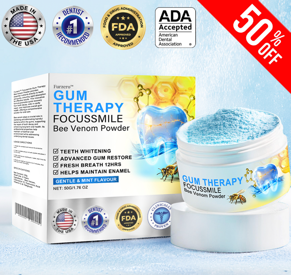 Official Store🥇Furzero™ Focussmile Bee Venom Treatment Oral Powder 🦷 (🇺🇸 FDA-Certified) (Treats periodontitis and mouth ulcers, prevents loose tooth & bleeding gums, and repairs gum recession)